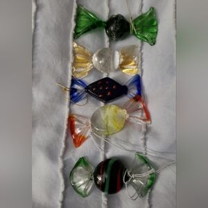 Colorful Glass Candy Decorative Holiday Christmas Ornaments Or Dish